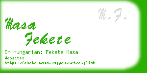 masa fekete business card